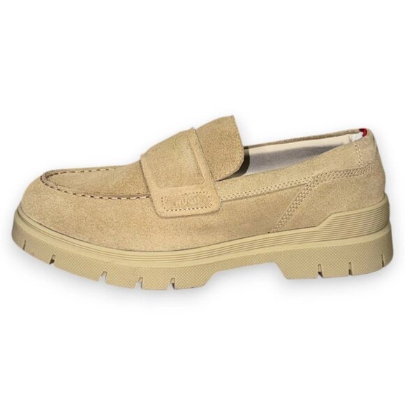 HUGO Ryan Men's Beige Leather Loafers US 9 (UK 8 EU 42) MSRP $180 - Picture 2 of 4